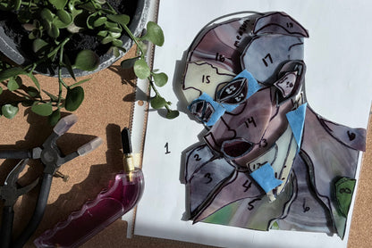 Frankenstein (2025) Stained Glass Portrait — Jacob Elordi Inspired