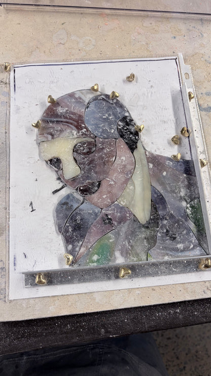 Frankenstein (2025) Stained Glass Portrait — Jacob Elordi Inspired