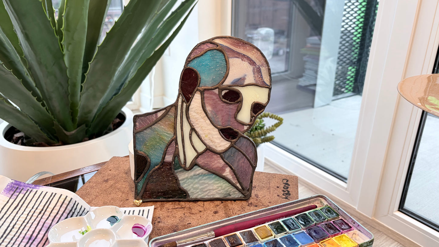 Frankenstein (2025) Stained Glass Portrait — Jacob Elordi Inspired