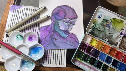 Frankenstein 2025 Watercolor Portrait — Jacob Elordi Inspired