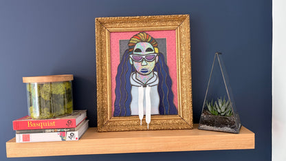 Amanda Bynes Inspired Stained Glass Portrait