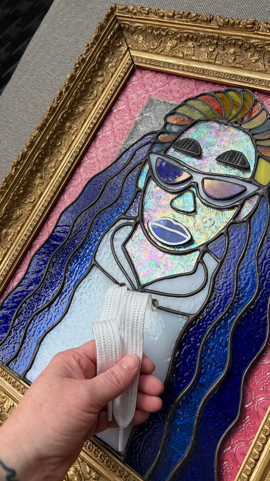 Amanda Bynes Inspired Stained Glass Portrait