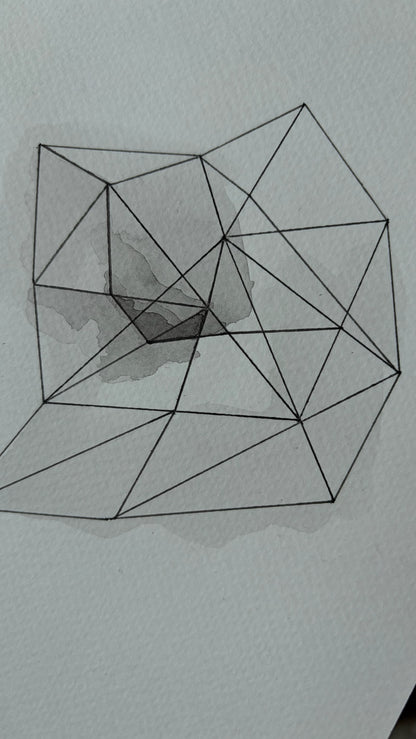 Meds a Little Off - Geometric Watercolor & Pen