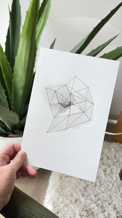 Meds a Little Off - Geometric Watercolor & Pen